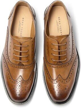 Women's Brown-2 Comfort Breathable Ladies Lace-up Handmade Brogue Formal Oxfords